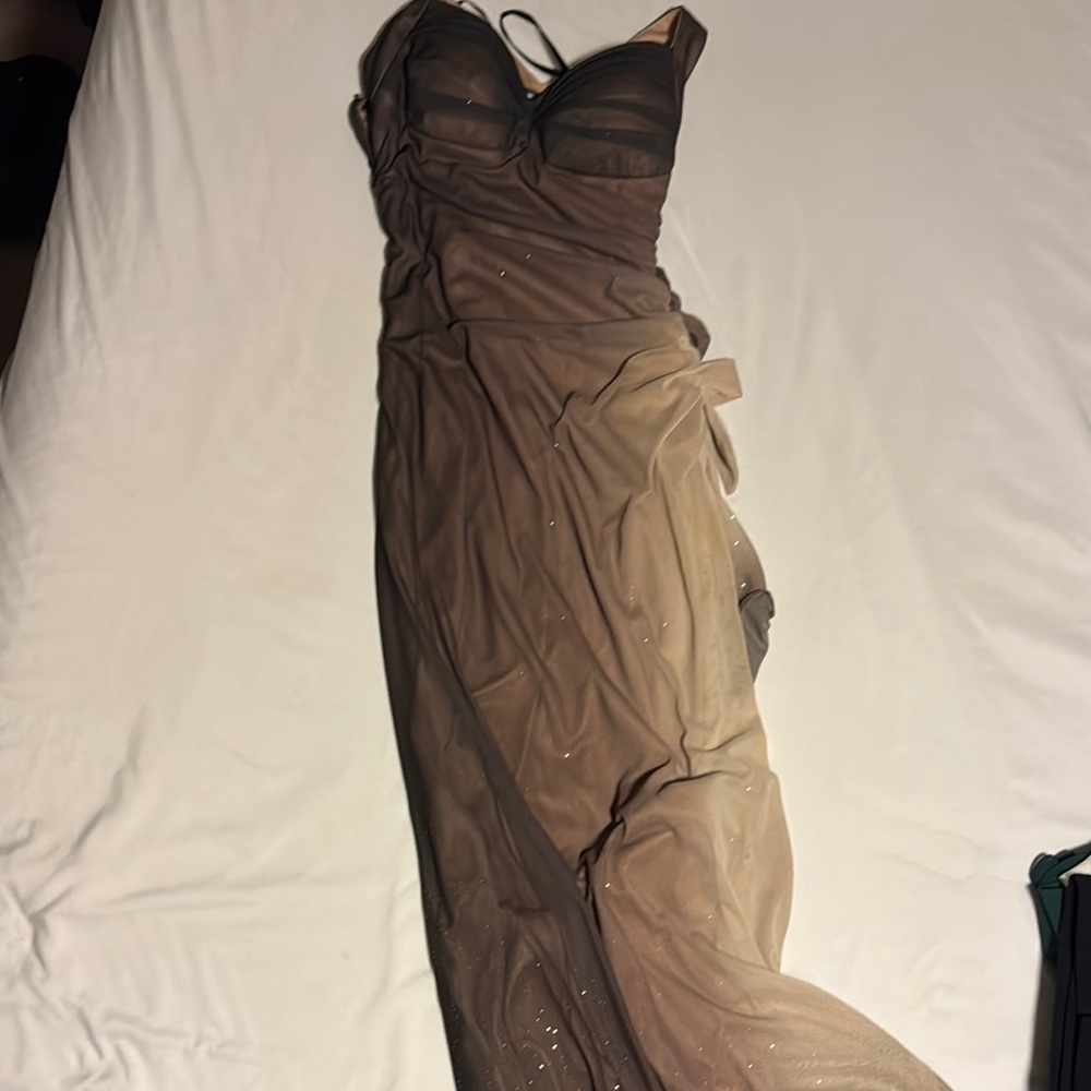 Elegant Brown Evening Dress